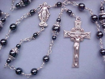 Sterling Silver wire wrapped hematite rosary Sterling Silver wire wrapped hematite rosary