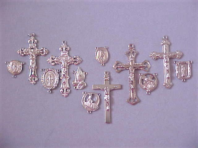 silver plated crucifixes and centers