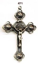 Hand Cast 4 Roses Crucifix Hand Cast 4 Roses Crucifix