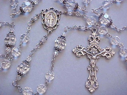 Pewter Rosary with Chinese Crystal Pewter Rosary with Chinese Crystal