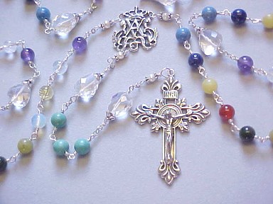 handmade wire wrapped family heirloom rosary with genuine gemstone birthstone beads handmade wire wrapped family heirloom rosary with genuine gemstone birthstone beads