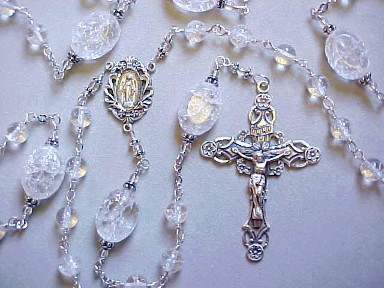 handmade sterling silver wire wrapped ice flake quartz gemstone rosary handmade sterling silver wire wrapped ice flake quartz gemstone rosary