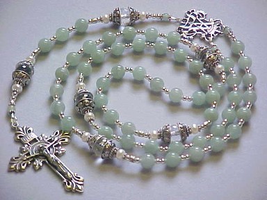 handmade sterling silver rosary with genuine green aventurine gemstones handmade sterling silver rosary with genuine green aventurine gemstones