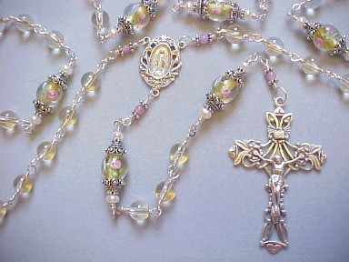 handmade sterling silver wire wrapped rosary with genuine citrine gemstone, lampworked glass and deluxe sterling silver crucifix and center handmade sterling silver wire wrapped rosary with genuine citrine gemstone, lampworked glass and deluxe sterling silver crucifix and center