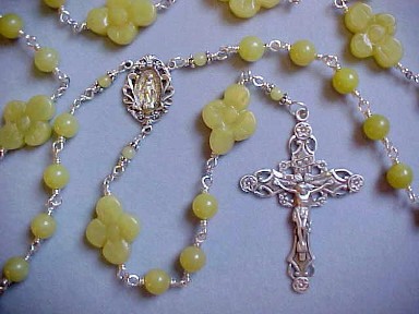 sterling wire wrapped Peridot jade rosary sterling wire wrapped Peridot jade rosary