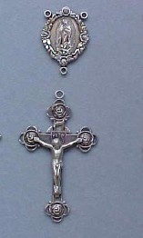 sterling silver Our Lady of Guadalupe center and 4 roses crucifix sterling silver Our Lady of Guadalupe center and 4 roses crucifix
